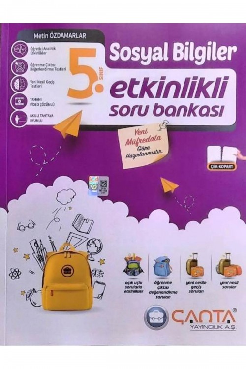 Çanta Yayınları 5. Sınıf Sosyal Bilgiler Etkinlikli Kazanım Soru Bankası